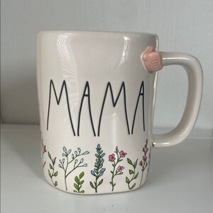 Rae Dunn Floral Mama Mug - Cream with Pink Accent